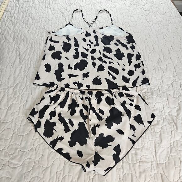 NWT Sexy Leopard Satin Feel 2 Piece Pajama Set Sz L - Picture 8 of 9